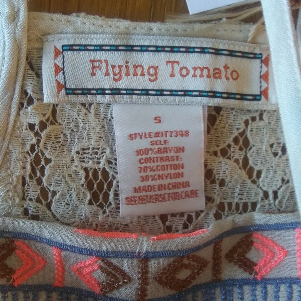 Flying Tomato | Embroidered Dreamcatcher on Cream Cami | S | New